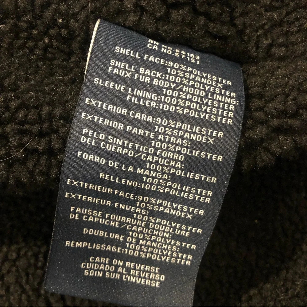Tommy Hilfiger Hooded Black Sherpa Jacket L - Picture 7 of 13